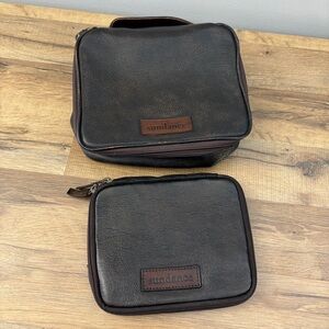 Sundance Branded Leather Toiletry Bags Set Kit Men’s